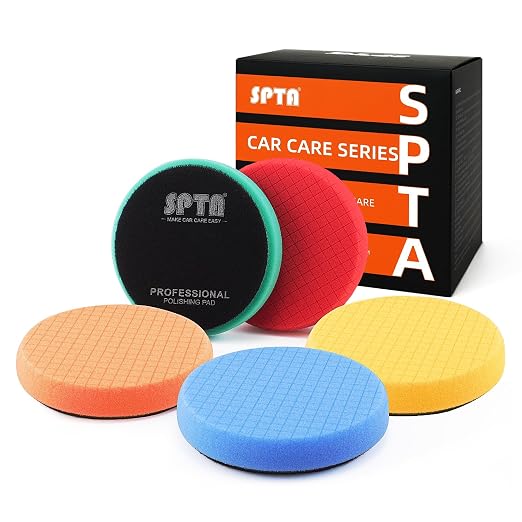 Buffing Polishing Pads, SPTA 5Pcs 6.5 Inch Face for 6 Inch 150mm Backing Plate Mix Cutting Force Buffing Pads Cutting Po