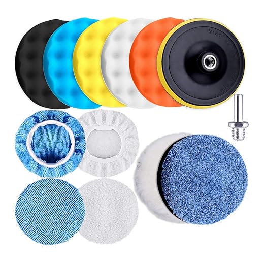 13PCS Buffing Pads 7 Inch Car Polishing Pads Kit Car Foam Sponge Pads Wool Bonnet Pads Auto Body Repair Pad for Waxing B