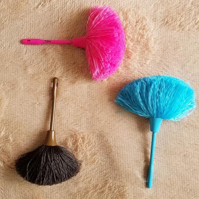 3 Pack Hand Grips Fluffy Microfiber Delicate Duster, Mini Washable Dusting Brush