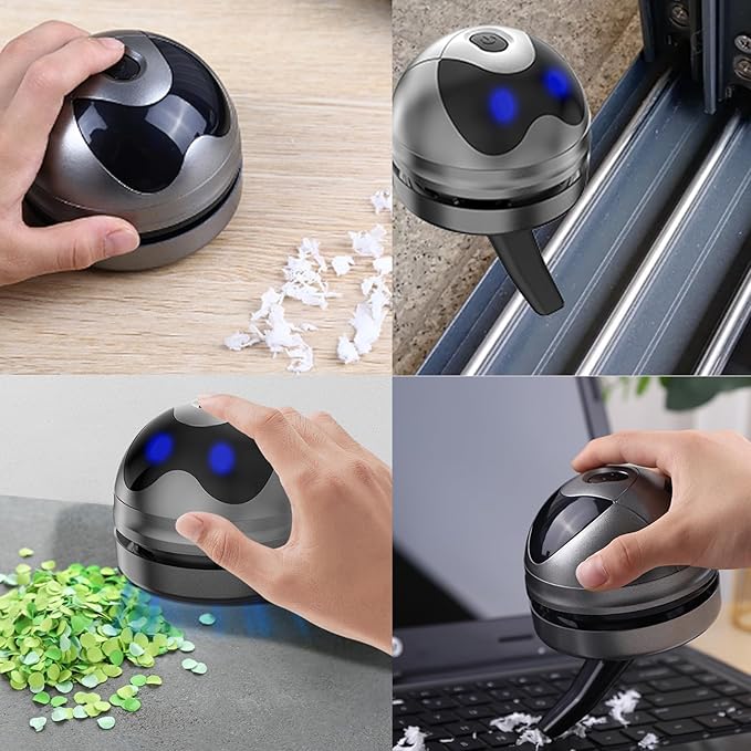 Desktop Vacuum Cleaner Mini Vacuum Cleaner for Crumbs Desk Table USB Vacuum Sweeper for Cleaning Eraser Crumbs Seeds Pet Hairs Flakes Computer Keyboard