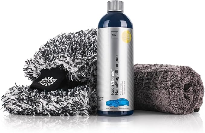 The Rag Company - Premium Essential Car Wash Kit Set - Scratch-Free Wash & Dry System with Korean Microfiber Drying Towe