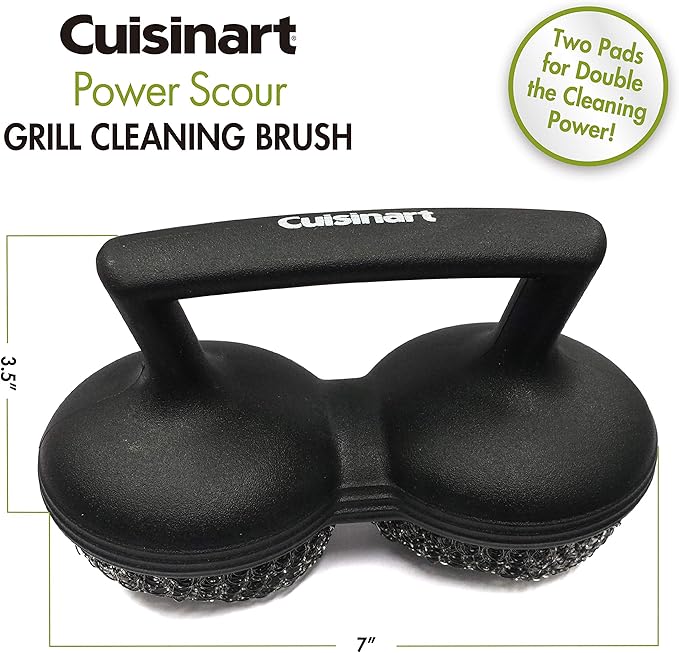 Cuisinart Power Scour Bristle‑Free Grill Brush – Heavy‑Duty Cleaning Tool for Grills and Griddle, Worry‑Free BBQ Scrubber, Great Gift for Men & Dad