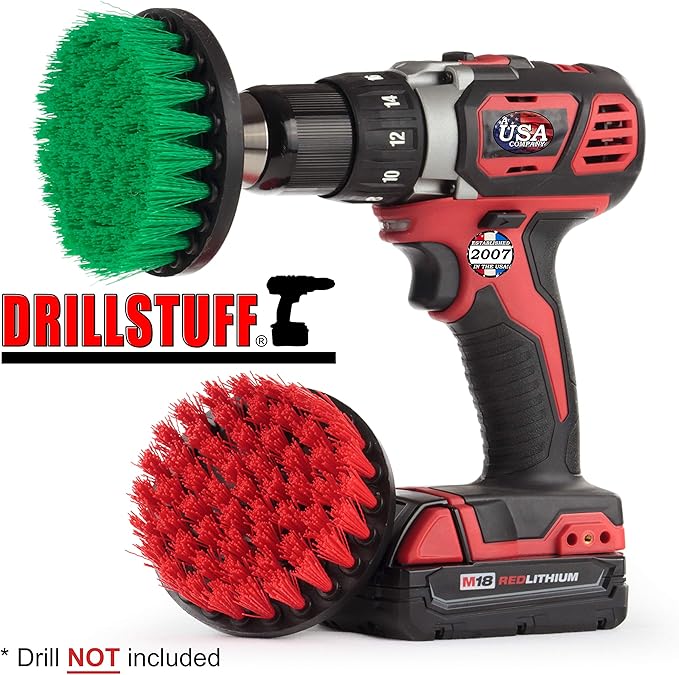 Cleaning Supplies - Medium/Stiff Power Scrubbers - Kitchen Accessories - Drill Brush - Stove - Sink - Griddle - Cooktop - Tile - Cast Iron Skillet - Outdoor - Deck Brush - Headstones - Garden Statues