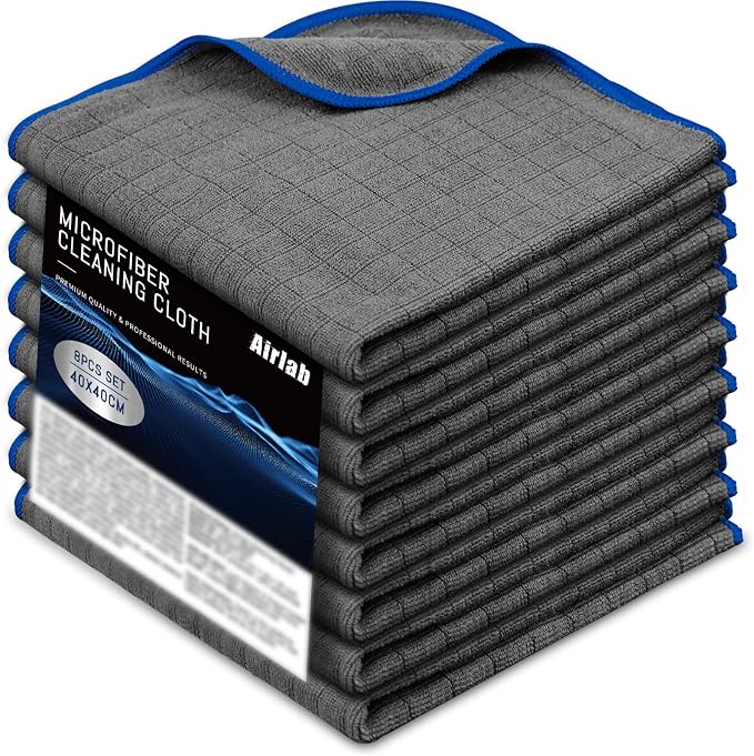 Airlab Glass Polishing Streak Free Miracle Cleaning Cloth, Grey-Navy Blue