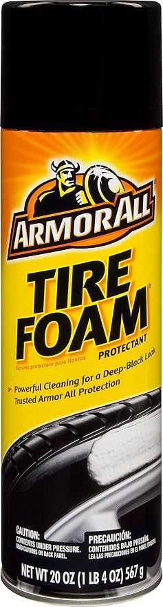 Armor All Car Tire Foam Spray Bottle, Protectant Cleaner for Cars, Truck, Motorcycle, 20 Oz, Pack of 12, 40320-12PK
