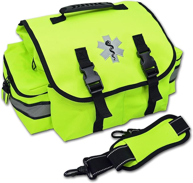 Lightning X Products Small EMT Medic First Responder Trauma EMS Jump Bag With Dividers - Fluorescent Yellow