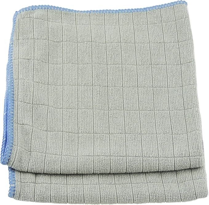 Unger 12” x 12” Microfiber Glass and Mirror Cloths, 2 Pack, Wet and Dry Cleaning Towels, Reusable Supplies, Window Clean