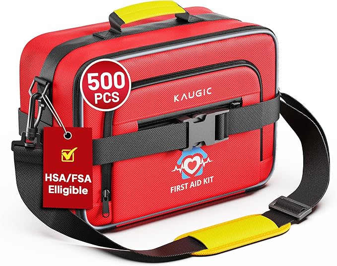 KAUGIC 500PCS First Aid Kit for Travel, Camping, Home