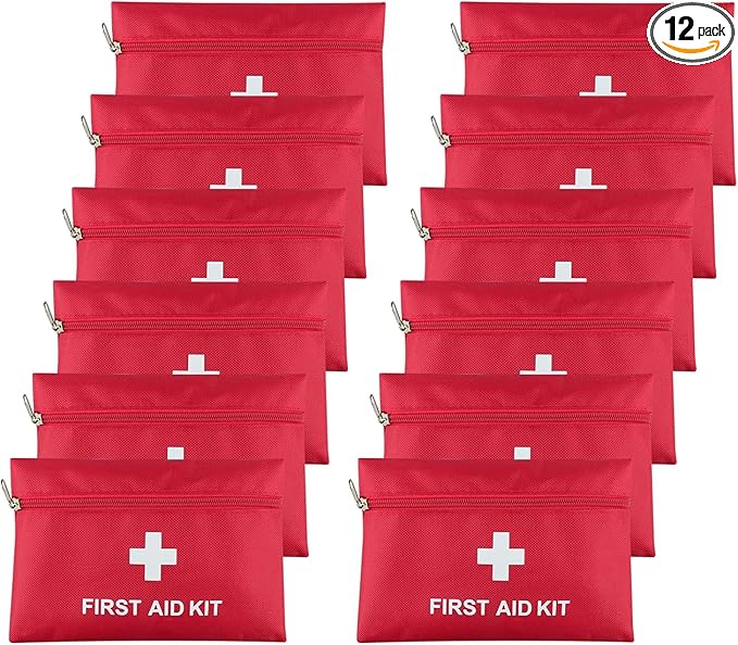 12 Pack Mini First Aid Empty Bag,First Aid Kit Pouch(Bag Only)