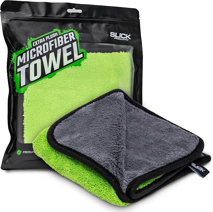 Slick Products Extra Plush Microfiber Car Detailing Towel - 1000 GSM, 16x16