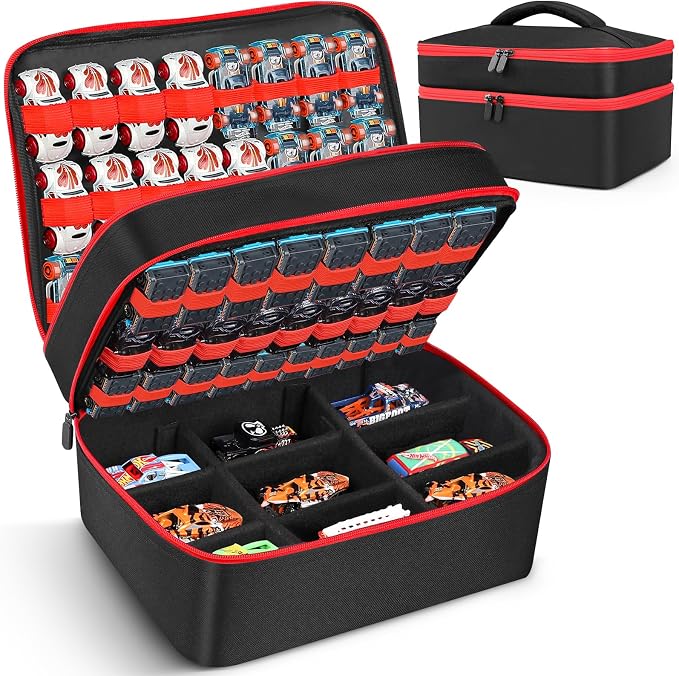Toy Cars Carrying Bag Compatible with Hotwheels Car,Monster Trucks Cars.Can Store 72 Mini Toy Cars & 9 Monster Trucks Ca