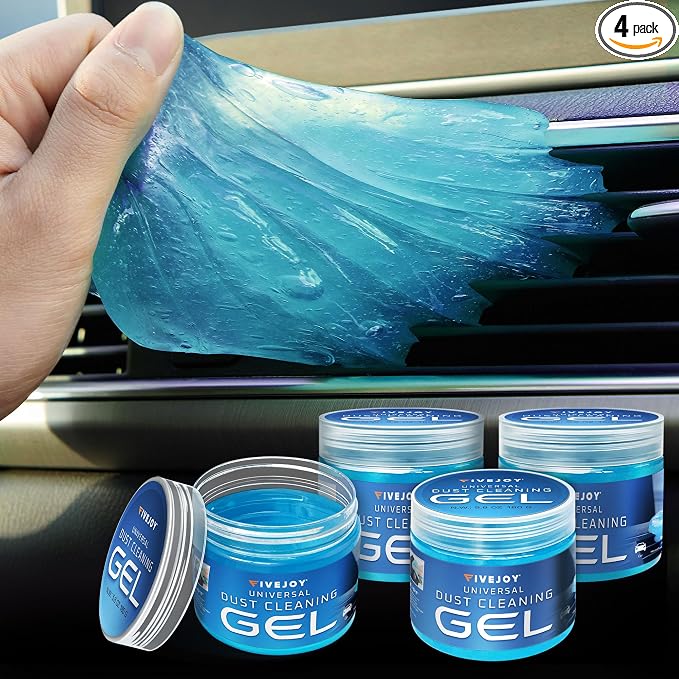 FiveJoy Universal Car Cleaning Gel Detailing Putty, Car Goop Cleaner Car Interior Cleaner Putty, (Blue, 4Pack (22.4oz)),