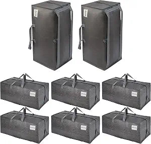 VENO 8 Pack Heavy Duty Moving Bags with Backpack Straps, Zippers & Handles, Extra Large Packing Bags for College Dorm Es