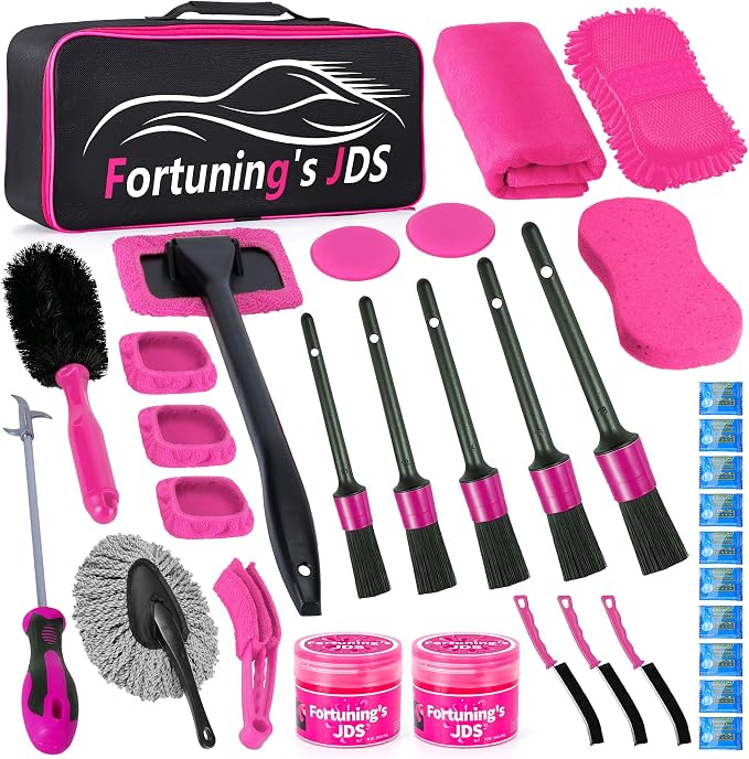34PCS Car Detailing Brush Set, Car Detailing Kit, Car Detailing Brushes, Car Cleaning Kit, Professional Car Care kit - C