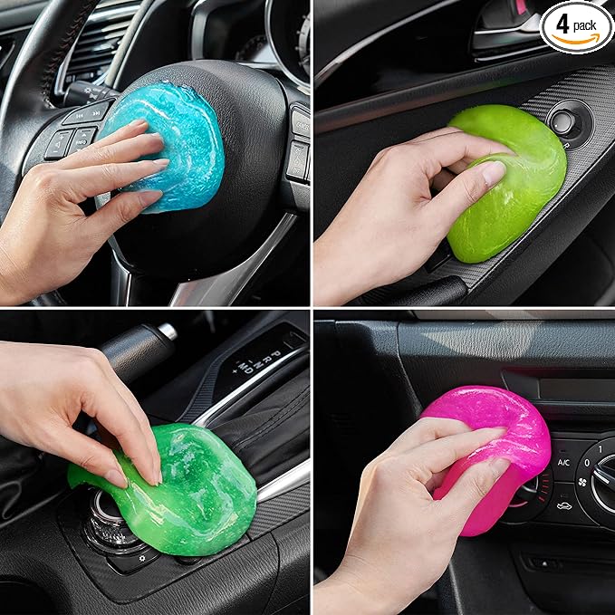 Car Cleaning Gels 4-Pack, Car Cleaning Putty Universal Auto Detailing Tools Car Interior Cleaner, Dust Cleaning Slime, C