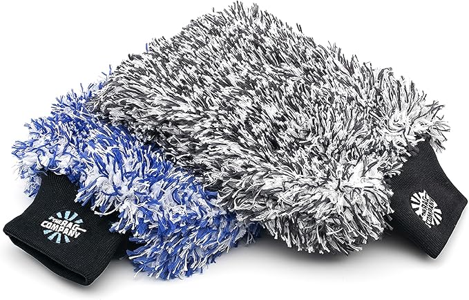 The Rag Company - The Cyclone Ultra Wash Mitts - 70/30 'Gauntlet' Blend Korean Microfiber, Foam Padding, Scratch-Free, L
