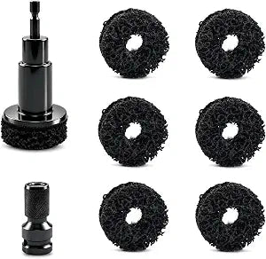 Wheel Hub Cleaning Tool & Wheel Stud Cleaner, 8-Piece Rust Removal Kit for Brake Rotor & Hub Service, Fits 1/2-Inch Driv