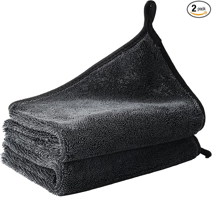 Kingsheep 2Pack Car Drying Towel,Twisted Loop Drying Towel for Cars 650GSM Superior Absorbency,Car Care Microfiber Clean