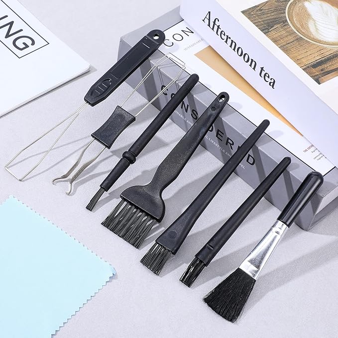 7 Pcs Keyboard Cleaning Kit with Keycap Puller Switch Puller Multifunctional Keycaps Removal Tool Mini Anti-Static Dust Brush Keyboard Key Remover for Computer Keyboards Motherboard Camera Small Space