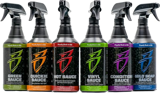 Bling Sauce Hot Sauce Premium Hard Water Spot Remover w/High-Gloss Wax Sealants for Boats, Cars, RVs, Powersport Vehicles, 32 oz.