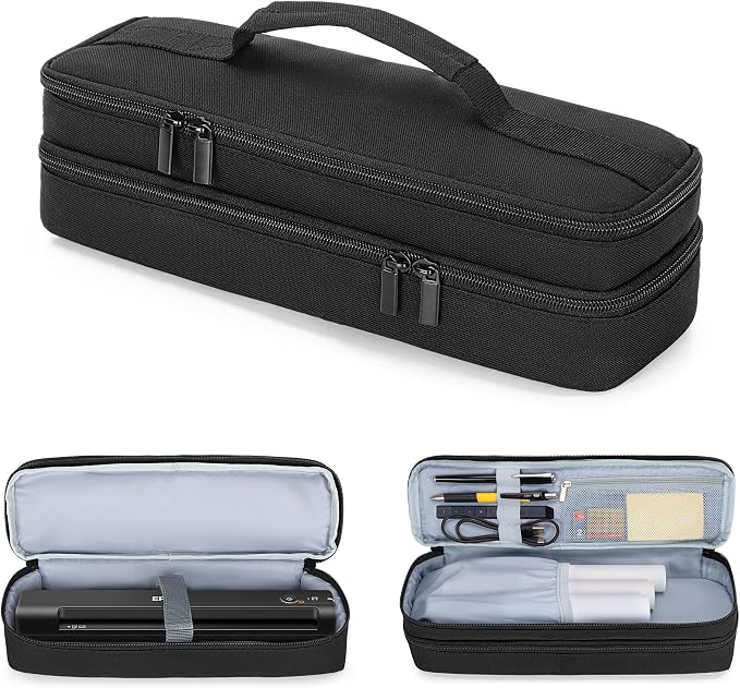 Yarwo Double-layer Document Scanner Travel Case, Image Scanner Carrying Bag