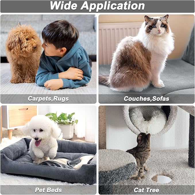 B-Land Carpet Rake for Pet Hair Removal, Reusable Pet Hair Remover with 60” Adjustable Long Handle, Carpet Scraper Broom Dog Cat Hair Remover Tool Fur Sweeper for Rugs, Mats