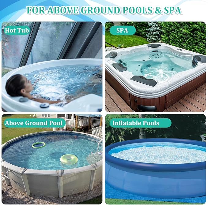 Premium Pool Vacuum Jet Underwater Cleaner, 3 Scrub Brushes, 2 Fine Mesh Bags, 6 Section Telescopic Pole of 56.5" and Handle - for Above Ground Pools,Spas & Ponds