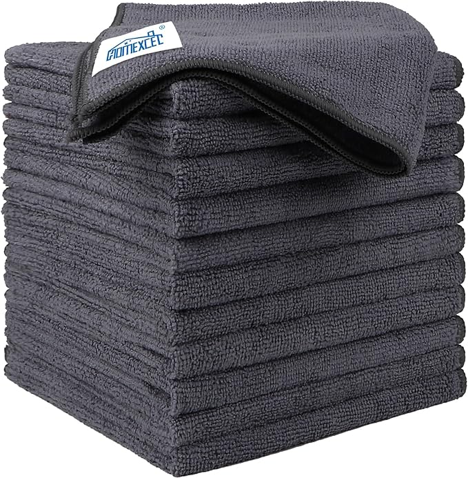 HOMEXCEL Microfiber Cleaning Cloth 12 Pack, 12.5 x 12.5 inch Microfiber Towels for Cars, Ultra Absorbent Washing Cloth,