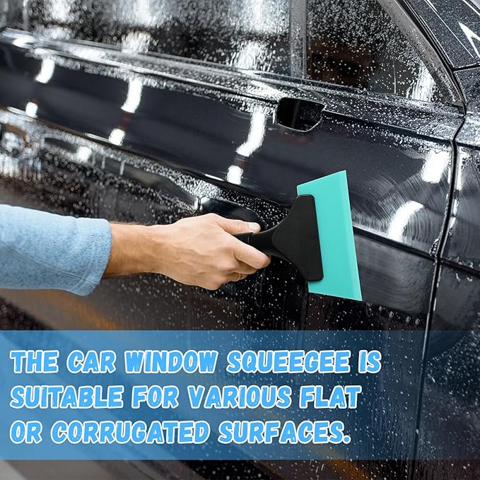 6 Pcs Small Squeegee 5 Inch Window Tint Silicone Squeegee Cleaning with Non Slip Handle Wiper Window Tinting Tools for Car Glass Mirror Shower Bathroom Auto (6 Colors)