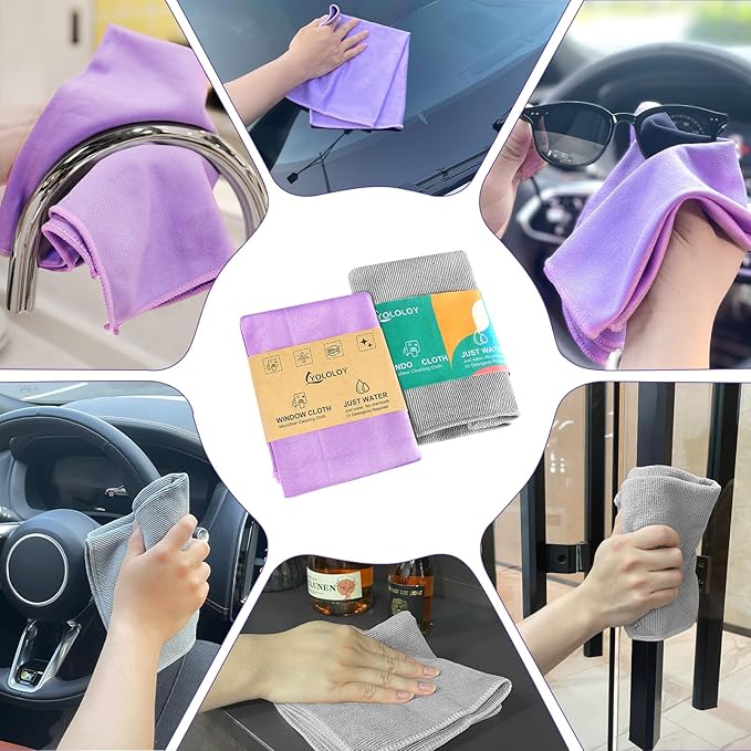 Norwεx - Basic Package - Microfiber - Window Cloth. Just water - without leaving streaks. For Household Enviro Dusting Cleaning Homes, Cars, Bars, Offices. Window Cloth makes cleaning a breeze. Purple
