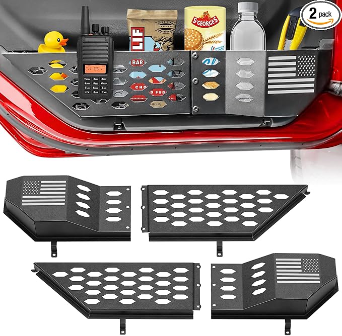 CALBEAU Metal Front Door Pockets Compatible with Jeep, Not for Power Seats