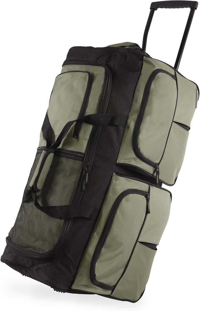 Pacific Coast Unisex 30' Large Rolling Duffel Bag, Olive,One Size
