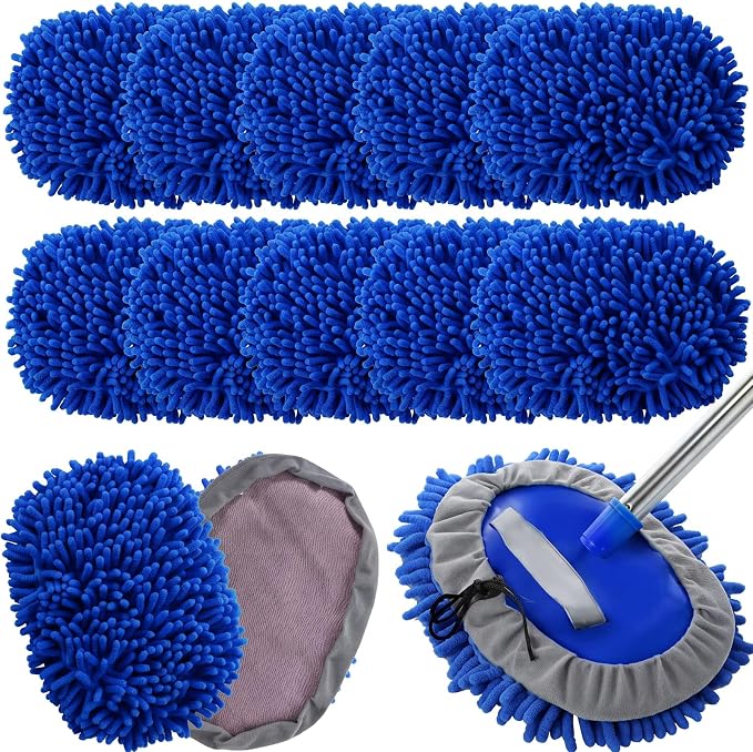 Layhit 10 Pcs Car Wash Mitt Set, Brush Not Included, Royal Blue