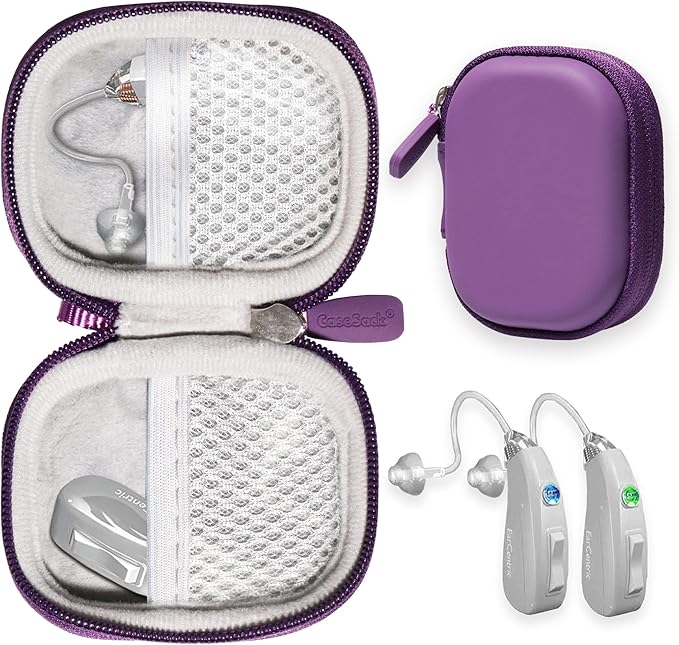 Case for Hearing Aids compatible with EarCentic EasyCharge Rechargeable Hearing Aids also for Otofonix Elite/Encore, Ban