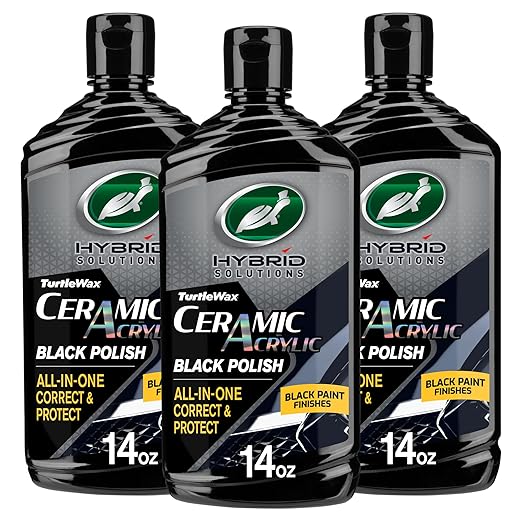 Turtle Wax Hybrid Solutions Ceramic Black Car Polish & Wax, 14 oz. (3 Pack)