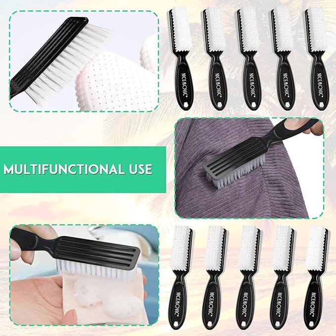 NICEMOVIC 10 Pcs Nail Brush for Cleaning Fingernails, Handle Grip Nail Scrubber Brush, Hand Fingernail Cleaner Brush Manicure Tools Scrub Cleaning Brushes, Use for Toe and Nail Cleaning (Black)