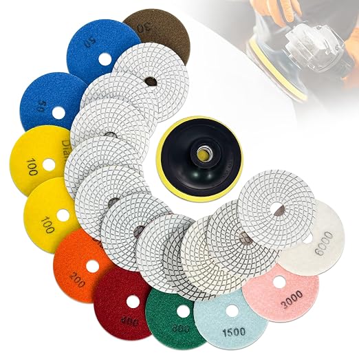 Diamond Polishing Pads Set 6 Inch Tile Wet Dry Polishing Pads Kit