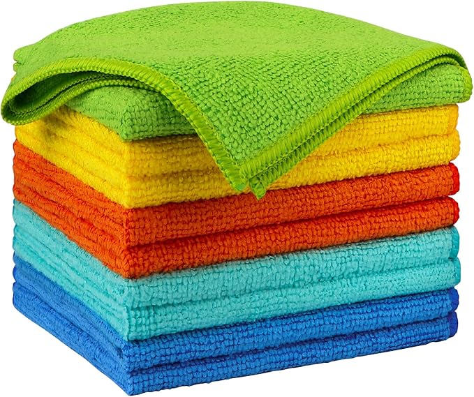 AIDEA Microfiber Cleaning Cloth 10PK, Microfiber Towels for Cars 12"×12"