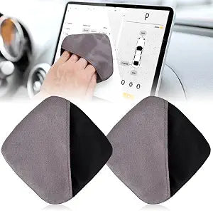 2Pcs Car Screen Cleaner Microfiber Car Accessories Cleaning Pads Reusable Auto Touchscreen Cleaning Wipes Square Car Scr