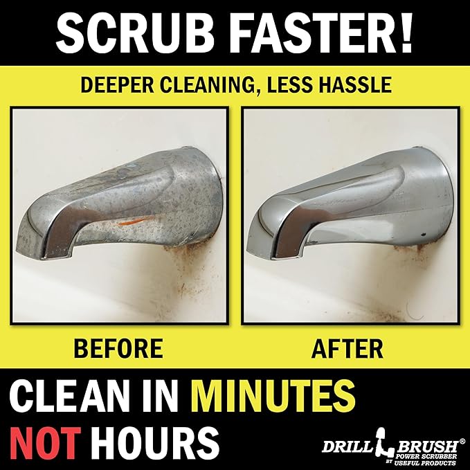 Drillbrush Wheel Cleaning Auto Scrubber Brush - Powerful Drill Attachment for Cleaning Crevices/Gaps - Automotive Detailing Carpet Scrubber Brush for Boats, Cars, Trucks - Tile Grout Cleaner Tool