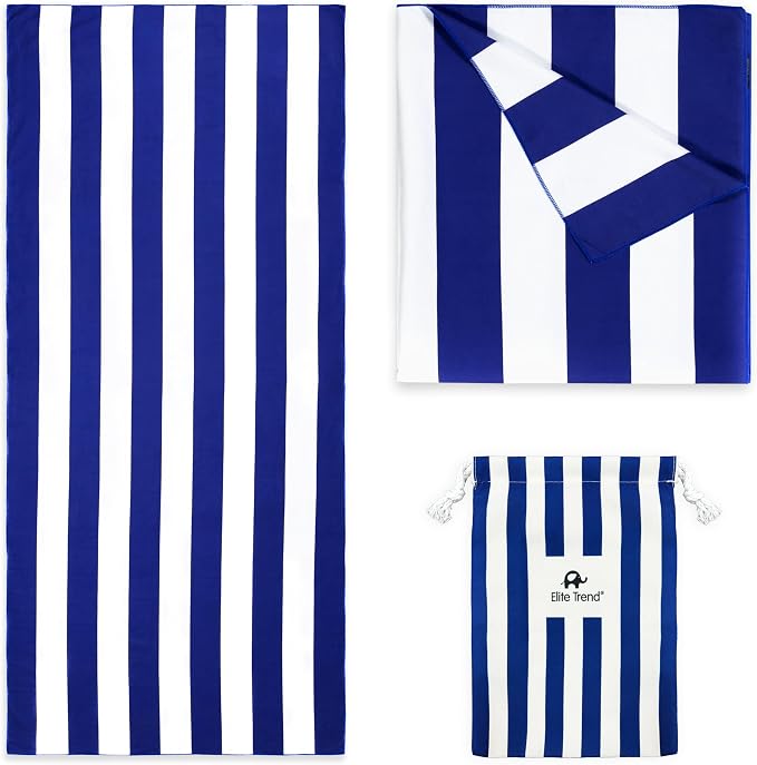 Elite Trend Microfiber Beach Towel for Adults with Bag - Extra Large 78x35 inch Lightweight Sand Free Quick Dry Towel fo