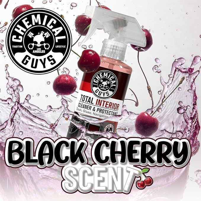 Chemical Guys Total Interior Cleaner & Protectant - Black Cherry, Car Cleaning Spray, Cleans and Protects Leather, Vinyl, Plastic, Rubber, and Glass, Safe for Trucks, SUVs, Jeeps, RVs & More - 16 oz