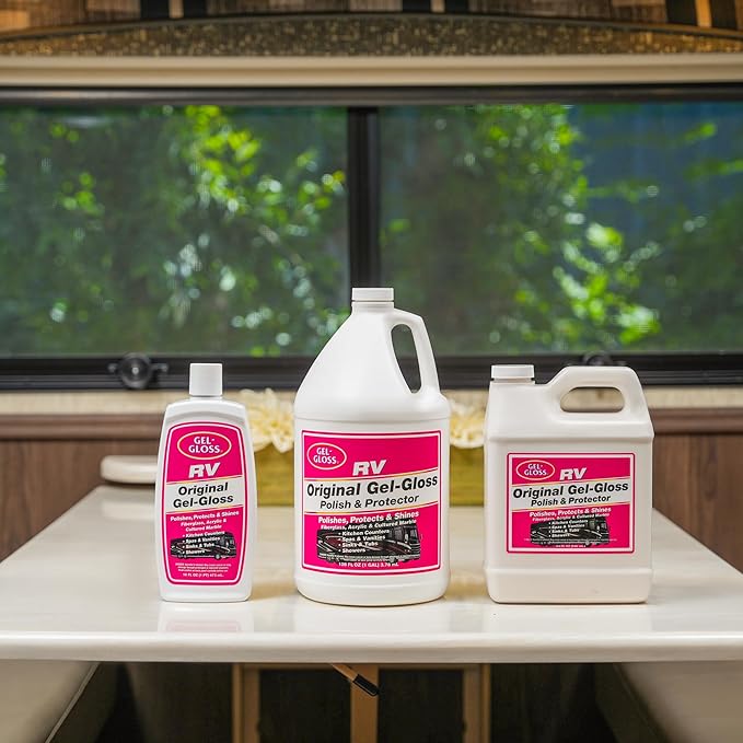 Gel-Gloss Original Polish & Protector - Carnauba Cleaner Wax Formulation – Removes Water Spots, Light Scratches & Stains - Restores Surface Color & Shine, 64 oz