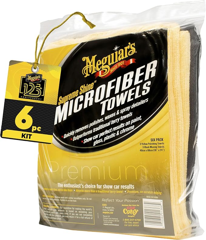 Meguiar's Supreme Shine Microfiber Towels, 6 Pack