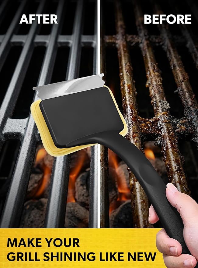 MEKER 4 PCS Grill Replacement Head, Yellow (NO Grill Brush)