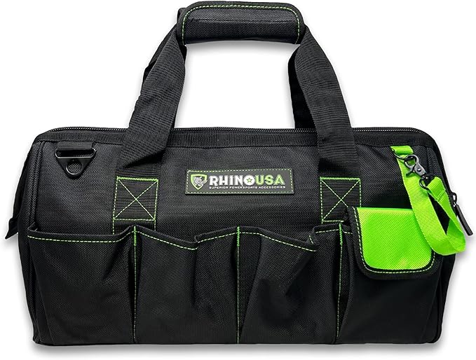 Rhino USA Tool Bag (18-Inch) - Heavy Duty Wide Mouth Tote for Men