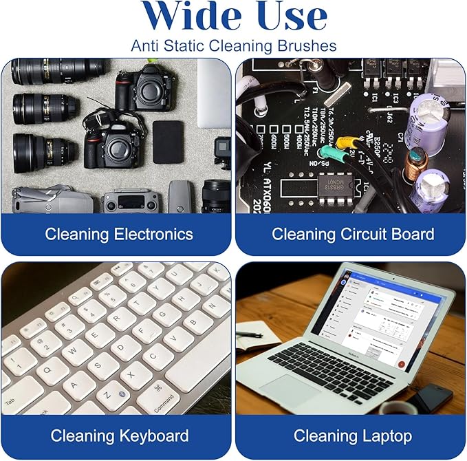 25 Pcs Mini Keyboard Cleaning Brushes Kit Electronic Dust Clean Brush Small Anti Static Cleaning Brush with PP Handle for Computer Motherboard Keyboard Camera Small Space