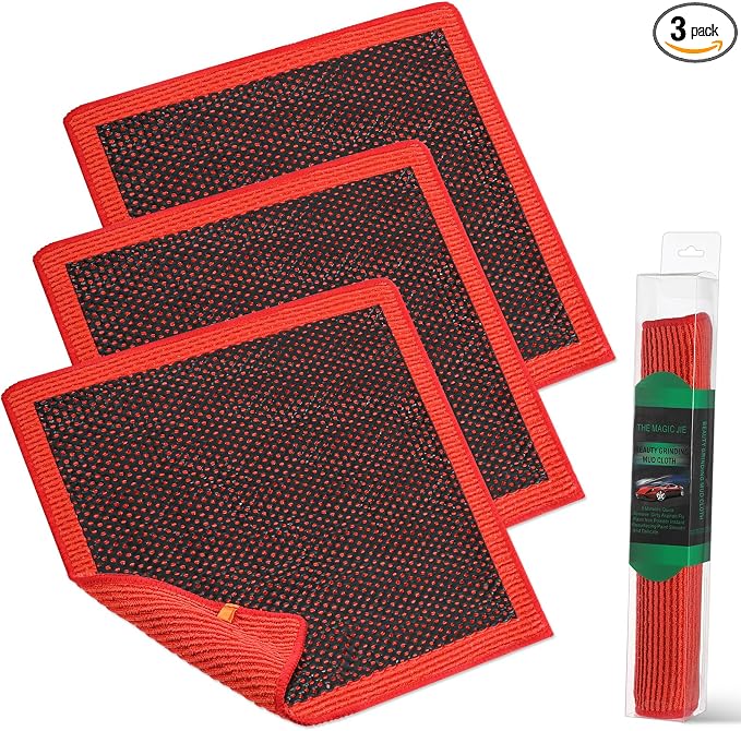 3 Pcs 12'' Clay Towel, Fine Grade Microfiber Clay Decontamination Towel for Cleaning and Release of Paint Contaminants,