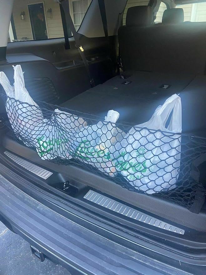 Trunk Organizer Cargo Net for GMC Yukon & Yukon XL 2015–2025 –Envelope Style Cargo Net for SUV–Premium Mesh Car Trunk Or