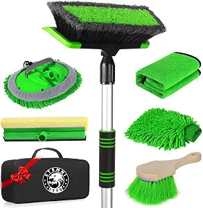 Car Wash Kit, 62'' Car Wash Brush with Long Handle, Soft Bristle Scratch-Free Car Detailing Brush Cleaning Kit, with Was